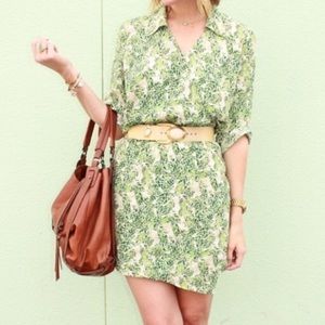 CAbi Green Leafy Dress NWT